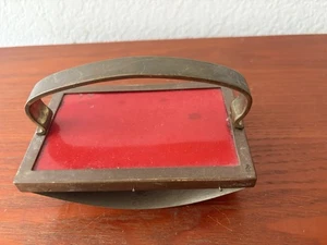 Vintage Art Deco Messing Schaukel Tintenlöscher mit roter Spitze - Bild 1 von 10