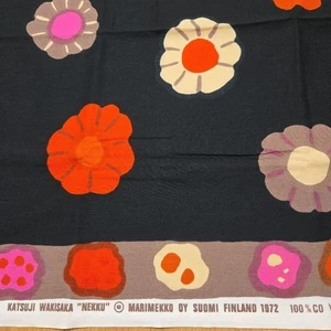 Tela de algodón floral Katsuji Wakisaka para Marimekko 1972 vintage original DDP de EE. UU. - Imagen 1 de 8
