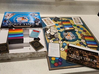 ABOUT TIME Time Travel In A Box Board Game Friends & Family Edition unused  - Image 1 of 4