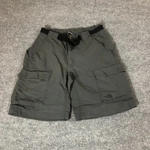 VTG 80 North Face Shorts Men Size Small Green Cargo Flat Zip up Belt Button Snap - Picture 1 of 9