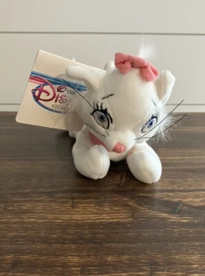 Vintage Disney Store Aristocats MARIE Plush White Kitty Cat Mini Bean Bag 7" NWT - Image 1 of 4