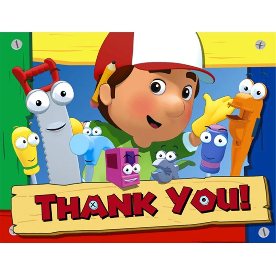 Disney Junior Handy Manny Hallmark 8 Thank You Cards & Envelopes