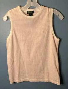 Lauren Ralph Lauren Damen blau Baumwolle gestreift Tankoberteil Weste Größe S - Bild 1 von 4