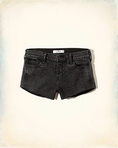 Pantaloncini da ragazzo Hollister Co. Low Rise lavati neri 11 orlo grezzo nuovi con etichette - Foto 1 di 4