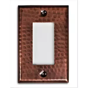 NEW Monarch Abode 17018 Single Switch Hand Hammered Duplex Decorative Wall Plate - Picture 1 of 3