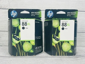 Lot of 2 Genuine Sealed HP 88XL Black Ink Officejet Pro Cartridges Expired 2012 - Picture 1 of 6