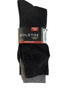 Gold Toe Mens Ribbed Knit 4PK Dress Socks Gray mixed Black 10-13 - Picture 1 of 1