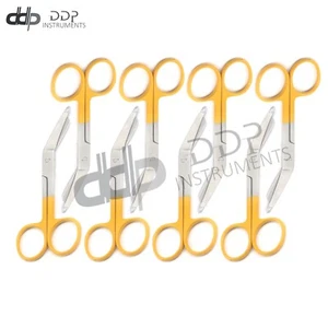 Lot Of 8 Pieces Lister Bandage Nurse Scissors 4.5'' Color Handles(Yellow) - Picture 1 of 3