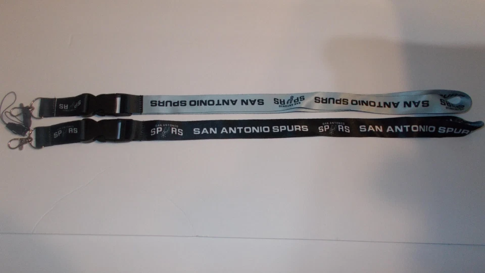 Two San Antonio Spurs Lanyards Printed on both sides 25" Long Free Shipping - Image 1 of 1