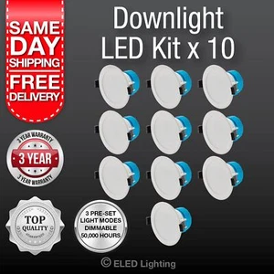 55 PK Led Down Light 240 Volt 3 Colour super bright 850 Lumens 10 Watt Dimmable - Picture 1 of 6