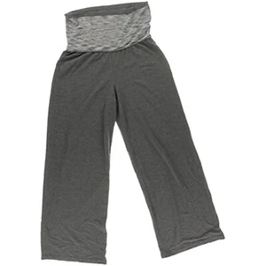Studio M Women's Josette Heathered Fold-Over Wide Leg Pants Gray, Medium M - Picture 1 of 3