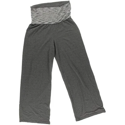 Pantalones para mujer Studio M Josette jaspeados plegables de pierna ancha grises, medianos M Foto 1 de 3