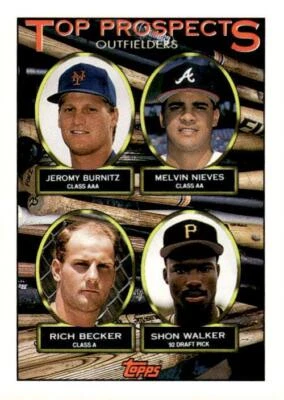 1993 Topps #658 Jeromy Burnitz / Melvin Nieves / Rich Becker / Walker Rookie - Image 1 of 2