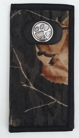 NCCA Auburn Univ. Tigers Checkbook , CC , Cash Bi-fold Wallet Mossy Oak Cover