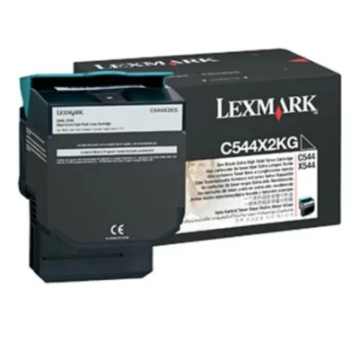 Original Lexmark X544 C544 x 2 kg Schwarze Tonerkassette mit extra hoher Kapazität, 6000 Kapazität - Bild 1 von 4