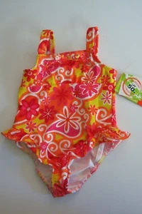 Penelope Mack 2T Toddler Girls Beach 1 Pc Swimsuit Orange Red Yellow White - Picture 1 of 2