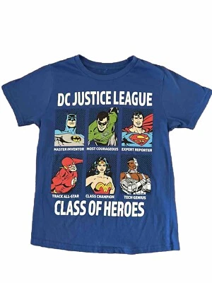 Camiseta DC Liga de la Justicia Manga Corta Superhéroes Niños Talla M Usada Foto 1 de 2