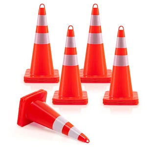 10 Pack 28" Traffic Safety Cones with Reflective Collar for Parking Lot Orange - Picture 1 of 6