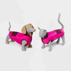 Gilet imbottito per cani e gatti - Stivali e corteccia rosa, taglia: Medium - Foto 1 di 5