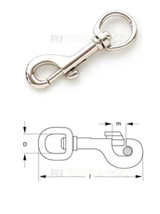5 x Bolzenkarabiner - Karabinerhaken - Karabiner - Wirbel 13 mm - 915213 - Bild 1 von 1