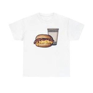 NYC Bacon Egg & Cheese Sandwich T-Shirt | Bodega Breakfast Graphic Tee - Picture 1 of 53