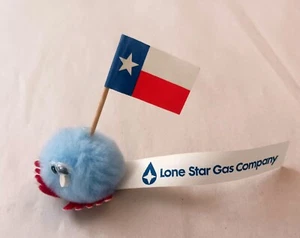 Lone Star Gas Company Fuzzy Wuzzy Googly Eye Promo Texas Flag - Picture 1 of 3