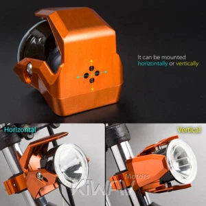3" round fog light halogen H3 12V 55W ECE orange shield xPAIR fits street bike - Picture 1 of 8