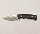 Ozark Trail Fixed Blade Combination Drop Point Black Handle Knife