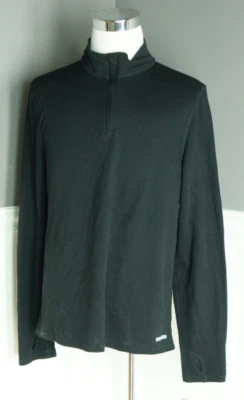 Suéter de Lana Omni Hombres XXL Negro Mezcla de Lana Capa Base 1/4 Cremallera Pullover Cálido Foto 1 de 4