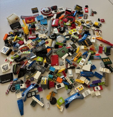 LEGO ENORME LOTE 400+ PIEZAS Calcomanía Decorada Pegatina Impresa LADRILLOS AZULEJOS Como se muestra Foto 1 de 4