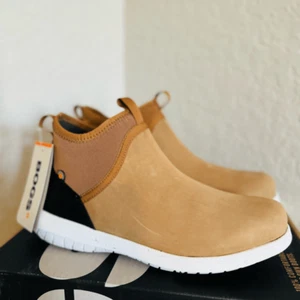 Bogs Juniper Freedom Chelsea Leder Sneaker, Größe 9,5, Toffee/Braun, Neu mit Etikett - Bild 1 von 17