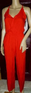CBR Chic Boutique Rose Wide Leg Jumpsuit Size S Red  WOW! - Picture 1 of 6