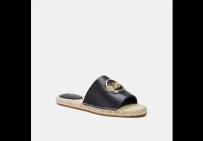 Alpargata Coach COREY Sandalia Cuero Negro Talla US 5 B -EUR Talla 35.5 Nueva Foto 1 de 2