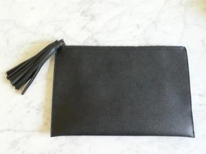 Bolsa de Bolso de Cuero Sin Imitado Parker Negro Nuevo Sin Etiquetas Borla Cremallera Tirón - Imagen 1 de 5