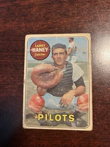 1969 Topps Baseball Larry Haney #209 Seattle Pilots VG Condition Baseball Card - Picture 1 of 2