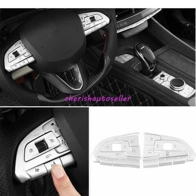 For Cadillac CT4 20-2025 Silver Alloy Steering Wheel Button Panel Trim 14PCS Foto 1 de 4