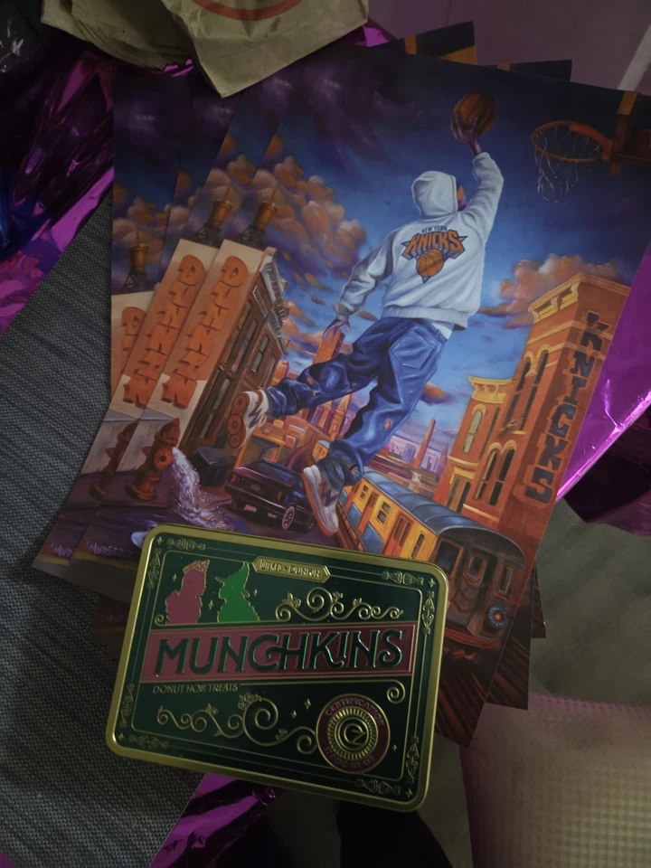 RARE MADSTEEZ NY Knicks x Dunkin' Poster LIMITED EDITION New York Street Art NBA - Image 1 of 1