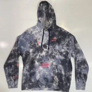 Nike Men's Large Spacewave 2022 Tie Dye Pullover Hoodie Blue/Pink FB9042-410 - Picture 1 of 7