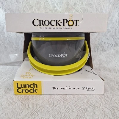 NEW Crock-Pot Lunch Crock 20 oz Electric Food Warmer Gray/Yellow On-The-Go - Image 1 of 4