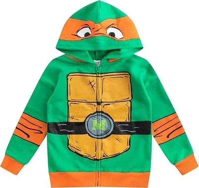 NUEVO CON ETIQUETAS Nickelodeon Teenage Mutant Ninja Turtles Miguel Ángel Sudadera con Capucha con Cremallera Talla 5 Foto 1 de 3
