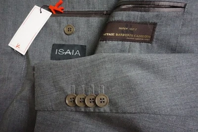 Isaia Napoli Gris Sólido S120s Lana 2 Piezas Traje Chaqueta Pantalones 36R NUEVO  Foto 1 de 4