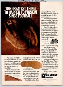 Wolverine Boarhide Leather Work Boots Durable Promo Vintage 1989 Advertisement - Picture 1 of 5