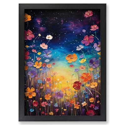 Framed Cosmos Colour Field Art Wall Art Canvas Print Poster Picture, Home Decor - Image 1 of 4