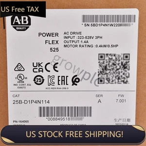 New AB 25B-D1P4N114 Allen-Bradley PowerFlex 525 0.4kW 0.5Hp AC Drive US Free Tax - Picture 1 of 4