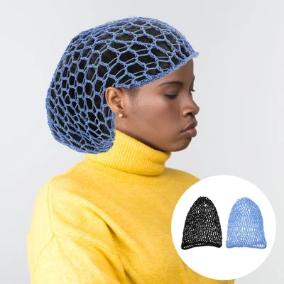 2Pcs Crocheted Hair Nets Hair Care Tools Girl Hair Woman Hair Covers - Imagen 1 de 4