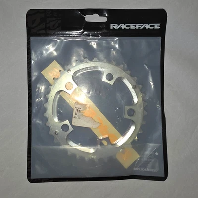 Plato Raceface 34t 94 mm 5 pernos aleación BCD 9 velocidades PLATA NUEVO MTB Foto 1 de 2