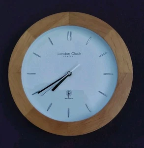 London Clock Company 27cm Radio Controlled Grey Light Oak Finish - Picture 1 of 2