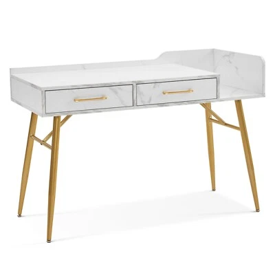 Ivinta Computer Gaming Desk with 2 Drawers, Home Office Study Writing Desk - Image 1 of 2