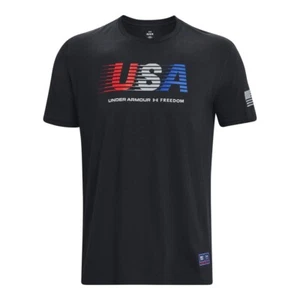 Under Armour 1377065 Men's UA Freedom USA Chest Graphic Tee Short Sleeve T-Shirt - Picture 1 of 4