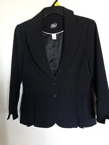 W&B Zara Blazer Negro Con Pliegues Talla 8 - Imagen 1 de 3